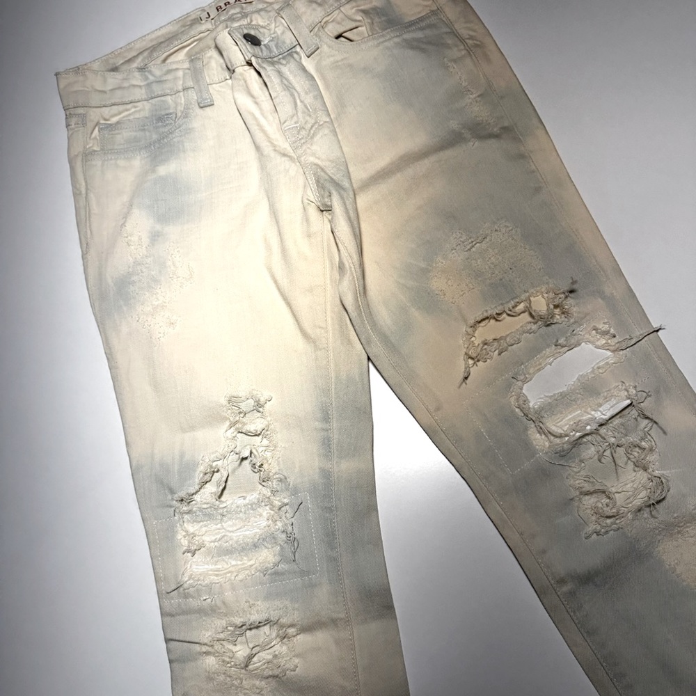 J Brand Thrasher acid washed tie-dye ripped jeans